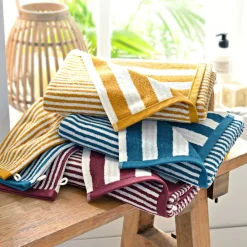 Becquet Linge de toilette rayures jacquard - 450 g/m² - CRÉATION< Serviette De Plage, Fouta|Serviette De Bain Fantaisie