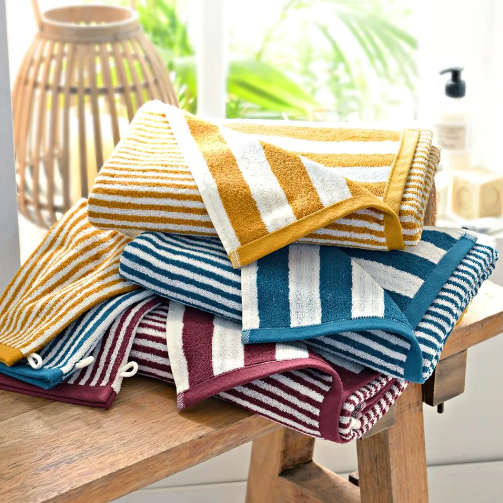 Becquet Linge de toilette rayures jacquard - 450 g/m² - CRÉATION< Serviette De Plage, Fouta|Serviette De Bain Fantaisie