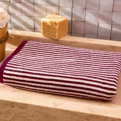 Becquet Linge de toilette rayures jacquard - 450 g/m² - CRÉATION< Serviette De Plage, Fouta|Serviette De Bain Fantaisie