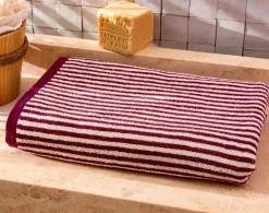 Becquet Linge de toilette rayures jacquard - 450 g/m² - CRÉATION< Serviette De Plage, Fouta|Serviette De Bain Fantaisie