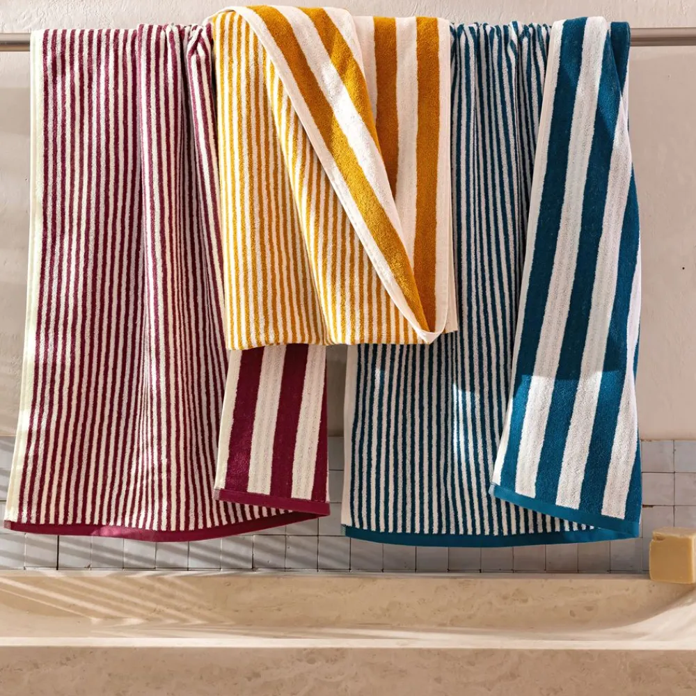 Becquet Linge de toilette rayures jacquard - 450 g/m² - CRÉATION< Serviette De Plage, Fouta|Serviette De Bain Fantaisie