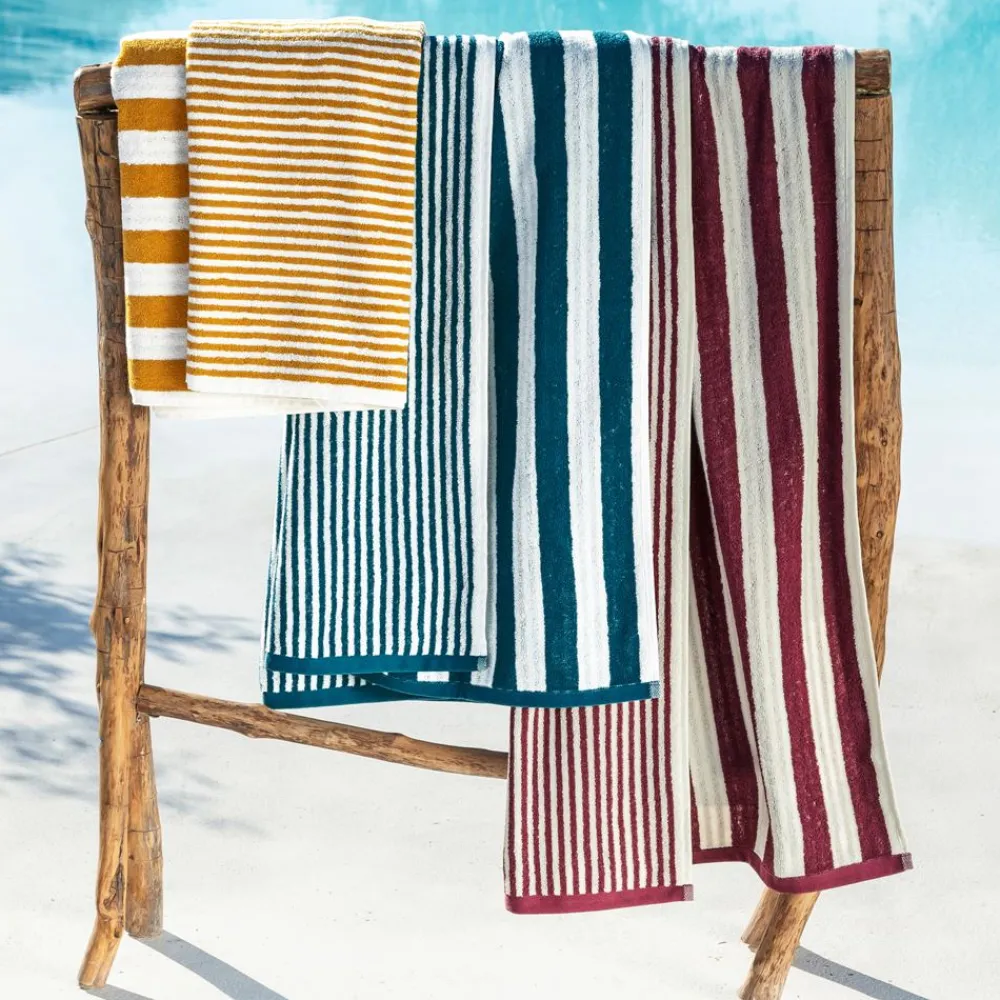 Becquet Linge de toilette rayures jacquard - 450 g/m² - CRÉATION< Serviette De Plage, Fouta|Serviette De Bain Fantaisie