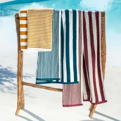 Becquet Linge de toilette rayures jacquard - 450 g/m² - CRÉATION< Serviette De Plage, Fouta|Serviette De Bain Fantaisie