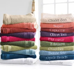 Becquet Linge de toilette uni PERSONNALISABLE Lauréat Élégance - 500 g/m²< Serviette De Bain Personnalisée, Peignoir Personnalisé|Serviette De Bain Unie
