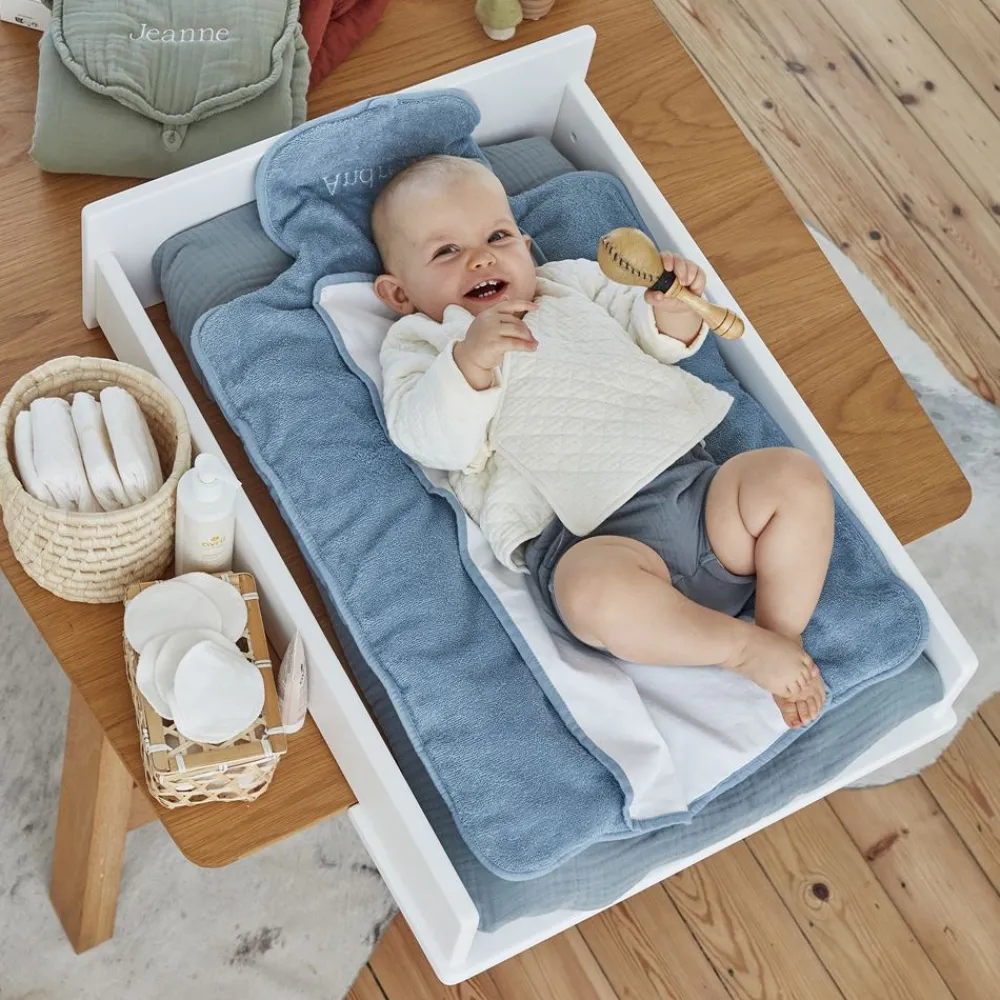 Becquet Matelas à langer personnalisable en gaze de coton – CRÉATION<Enfant Univers Des Tout-Petits|Serviette De Bain Personnalisée, Peignoir Personnalisé