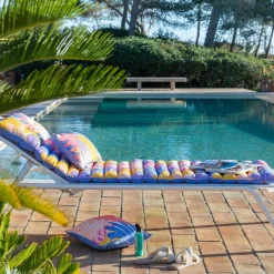 Becquet Matelas de plage déperlant imprimé tropical< Rideau Et Déco Textile|Pouf, Matelas, Futon