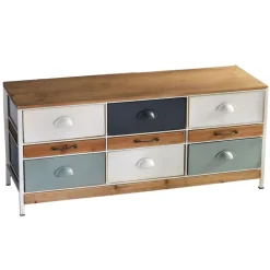Becquet Meuble bas 9 tiroirs bois et métal< Meuble, Étagère|Décoration