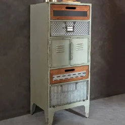 Becquet Meuble colonne esprit semainier métal et bois< Meuble, Étagère|Décoration