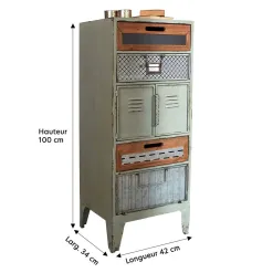 Becquet Meuble colonne esprit semainier métal et bois< Meuble, Étagère|Décoration
