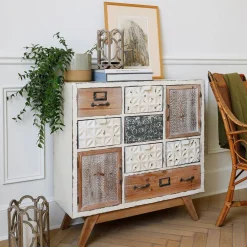 Becquet Meuble de rangement 7 tiroirs bois et métal< Meuble, Étagère|Décoration