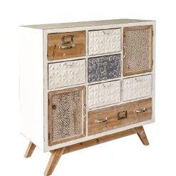 Becquet Meuble de rangement 7 tiroirs bois et métal< Meuble, Étagère|Décoration