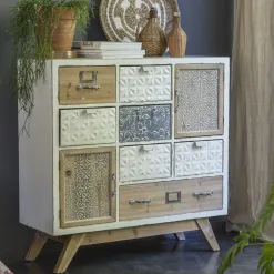 Becquet Meuble de rangement 7 tiroirs bois et métal< Meuble, Étagère|Décoration