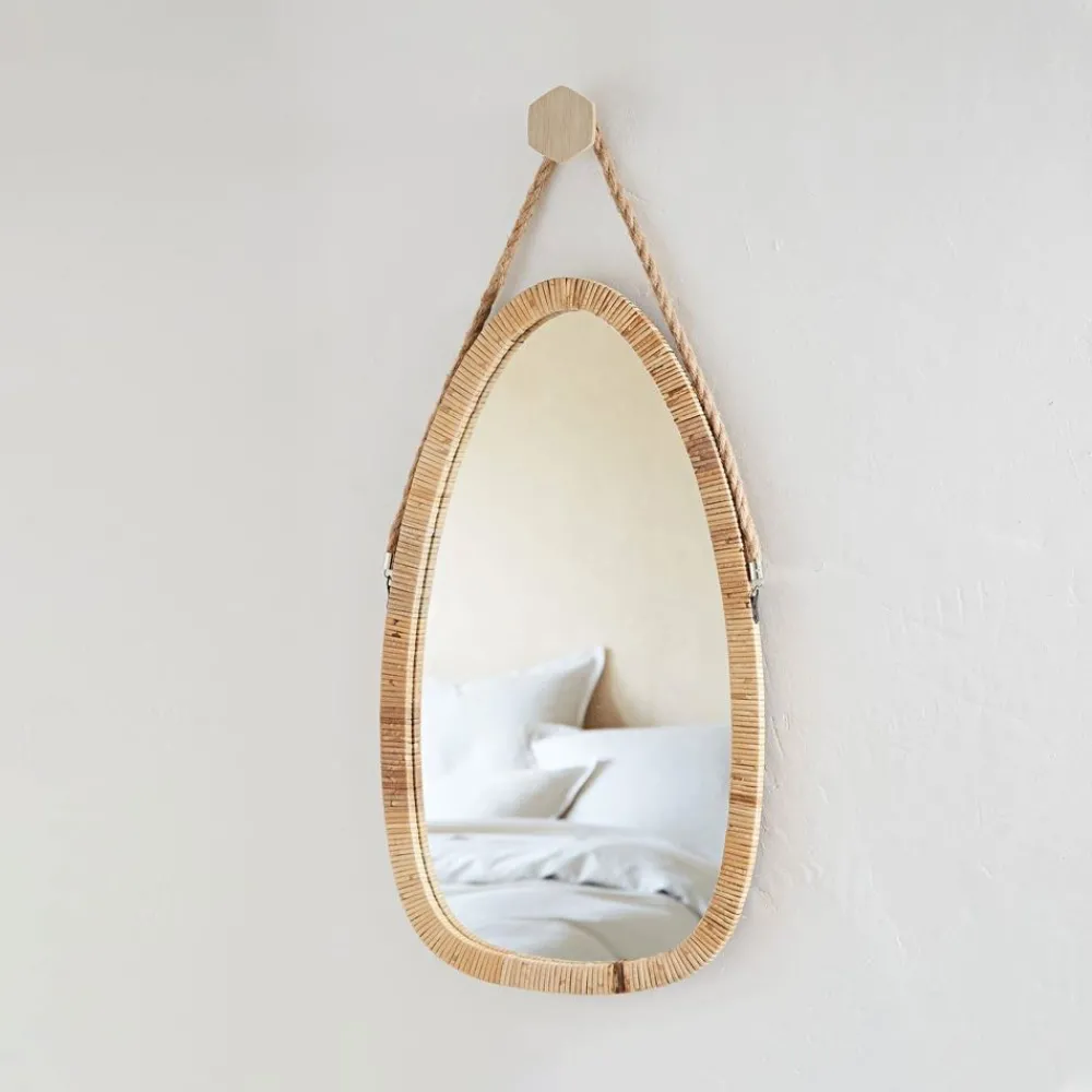 Becquet Miroir en bambou< Décoration Murale|Décoration