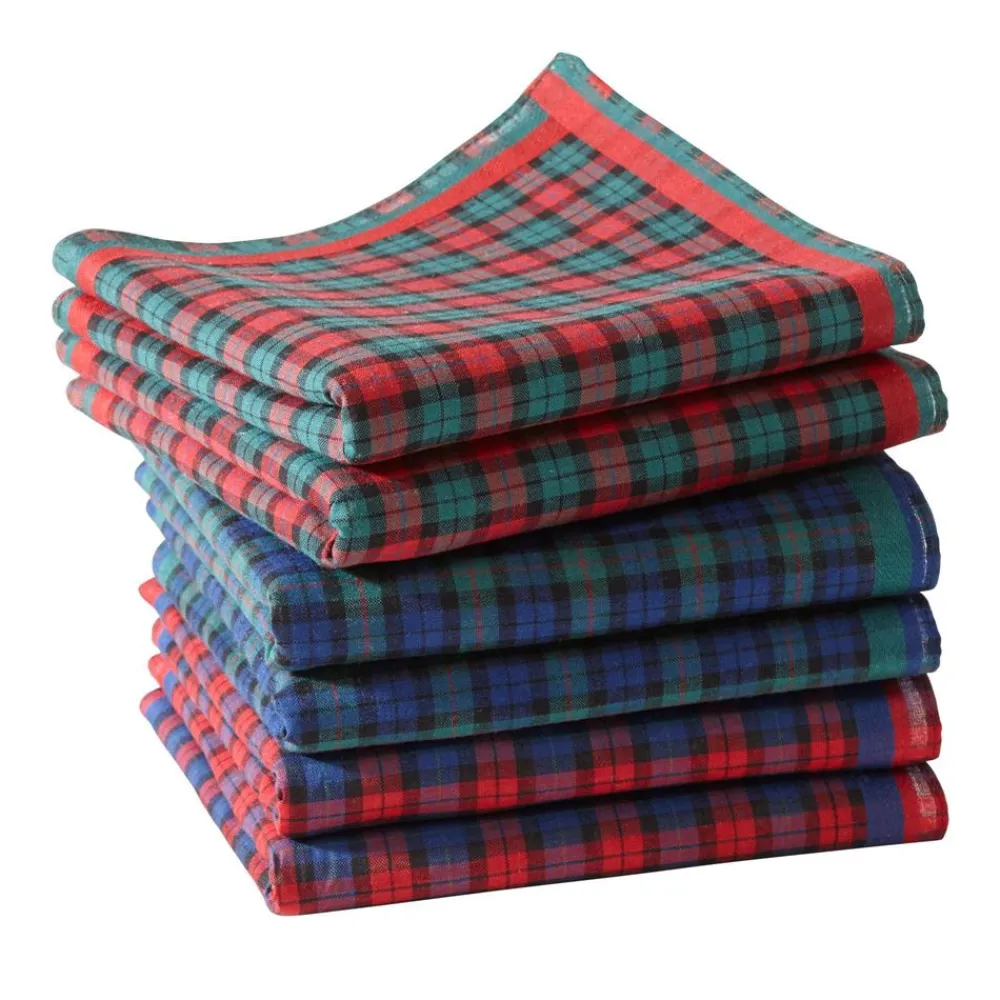 Becquet Mouchoirs tissu à carreaux écossais - Lot de 6< Mouchoir En Tissu
