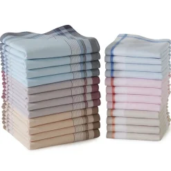 Becquet Mouchoirs tissu motif quadrillage - lot de 12 ou 24< Mouchoir En Tissu|Les Matières