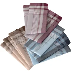 Becquet Mouchoirs tissu motif quadrillage - lot de 12 ou 24< Mouchoir En Tissu|Les Matières