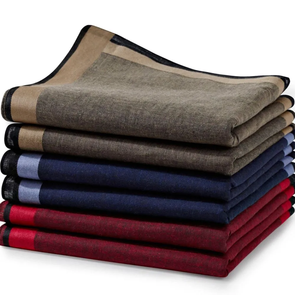 Becquet Mouchoirs tissu unis finition satin - Lot de 6< Mouchoir En Tissu|Les Matières