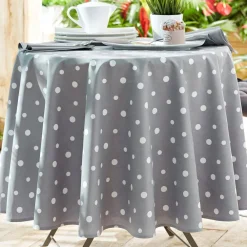 Becquet Nappe coton enduit à pois - CRÉATION< Toile Cirée|Les Matières
