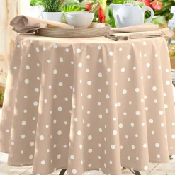 Becquet Nappe coton enduit à pois - CRÉATION< Toile Cirée|Les Matières