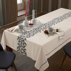 Becquet Nappe coton lavé motif feuillage< Les Matières
