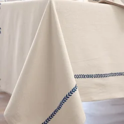 Becquet Nappe coton lavé motif feuillage< Les Matières