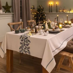Becquet Nappe coton lavé motif feuillage< Les Matières