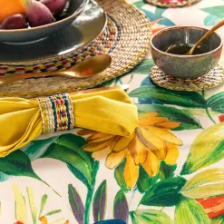Becquet Nappe en coton antitache motif tropical< Nappe Fantaisie|Les Matières