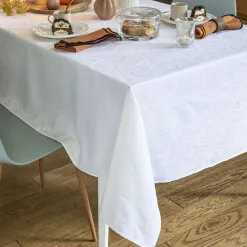 Becquet Nappe en coton tissée jacquard motifs spirales< Nappe Unie|Les Matières