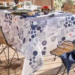 Becquet Nappe enduite motifs marins< Nappe Tissu Au Mètre|Nappe Fantaisie