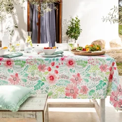 Becquet Nappe et serviettes en polycoton à fleurs< Toile Cirée|Nappe Fantaisie