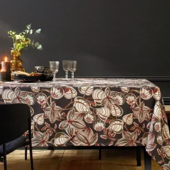 Becquet Nappe motif imprimé feuillage contemporain - CRÉATION< Nappe Fantaisie