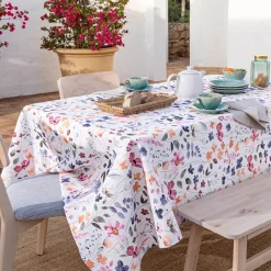Becquet Nappe polycoton antitache motif floral aquarellé< Nappe Fantaisie|Les Matières