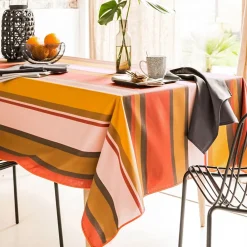 Becquet Nappe polycoton enduit rayé - CRÉATION< Nappe Tissu Au Mètre|Les Matières