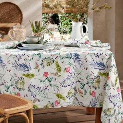 Becquet Nappe polycoton motif végétal< Nappe Fantaisie|Les Matières