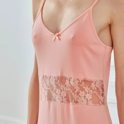Becquet Nuisette rose avec dentelle - CRÉATION<Femme Pyjama Femme|Pyjama, Liquette, Nuisette