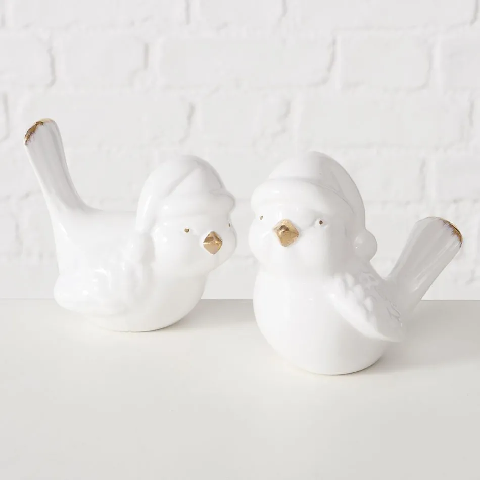 Becquet Oiseau en céramique décoratif - Lot de 2< Statuette, Figurine|Décoration