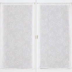 Becquet Paire de voilages droits en étamine motif feuilles en relief< Rideau Et Déco Textile|Voilage En Pointe, Voilage Droit, Brise-Bise, Store