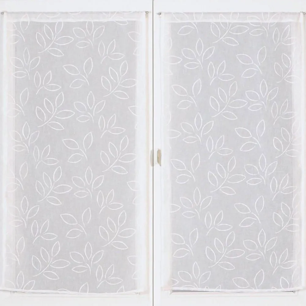 Becquet Paire de voilages droits en étamine motif feuilles en relief< Rideau Et Déco Textile|Voilage En Pointe, Voilage Droit, Brise-Bise, Store