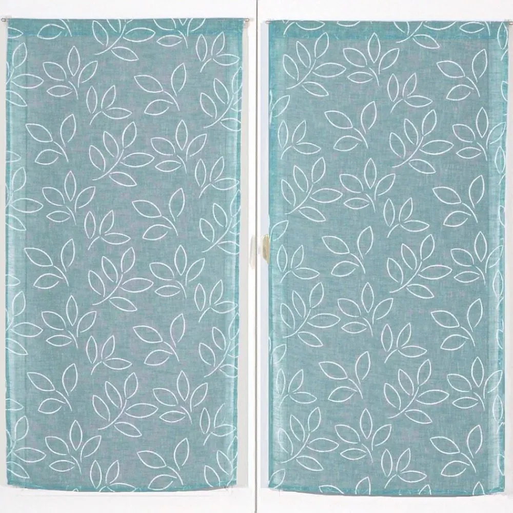 Becquet Paire de voilages droits en étamine motif feuilles en relief< Rideau Et Déco Textile|Voilage En Pointe, Voilage Droit, Brise-Bise, Store