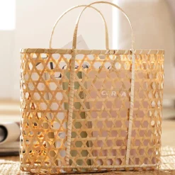 Becquet Panier tressé en bambou< Rangement, Gain De Place|Boîte, Panier