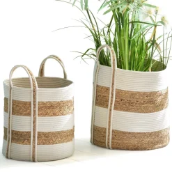 Becquet Paniers bicolores tressés - Set de 2< Rangement, Gain De Place|Boîte, Panier