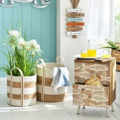 Becquet Paniers bicolores tressés - Set de 2< Rangement, Gain De Place|Boîte, Panier