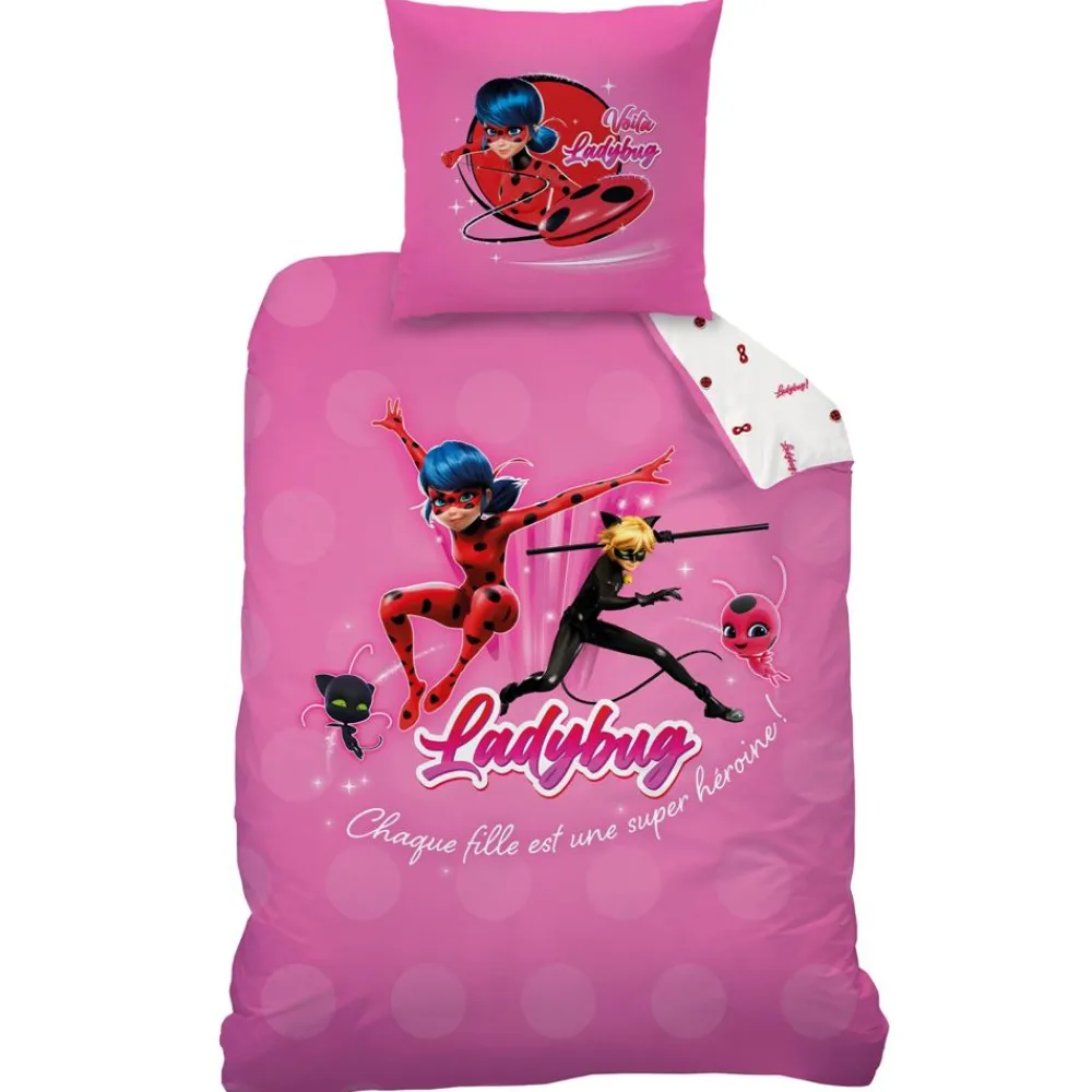 Becquet Parure de lit enfant 2 pièces Miraculous Ladybug supergirl<Enfant Univers Des Filles|Les Héros De Nos Enfants
