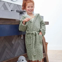 Becquet Peignoir à capuche enfant motif pois - 380 g/m²<Enfant Univers Des Garçons|Univers Des Filles