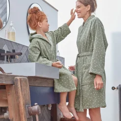 Becquet Peignoir à capuche enfant motif pois - 380 g/m²<Enfant Univers Des Garçons|Univers Des Filles
