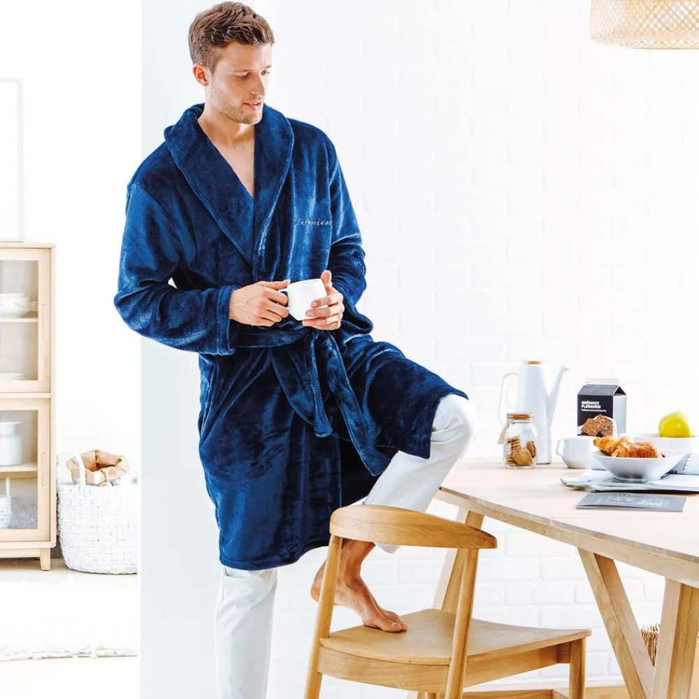 Becquet Peignoir d'intérieur confort homme personnalisable< Serviette De Bain Personnalisée, Peignoir Personnalisé|Pyjama Homme