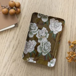 Becquet Petit plateau rectangulaire métal motif fleurs - CRÉATION< Décoration|Art De La Table