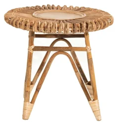 Becquet Petite table ronde en rotin< Meuble, Étagère|Décoration