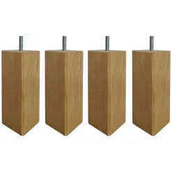 Becquet Pieds de sommier à visser en bois - Lot de 4< Sommier