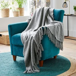 Becquet Plaid à franges - 240 g/m²< Rideau Et Déco Textile|Plaid
